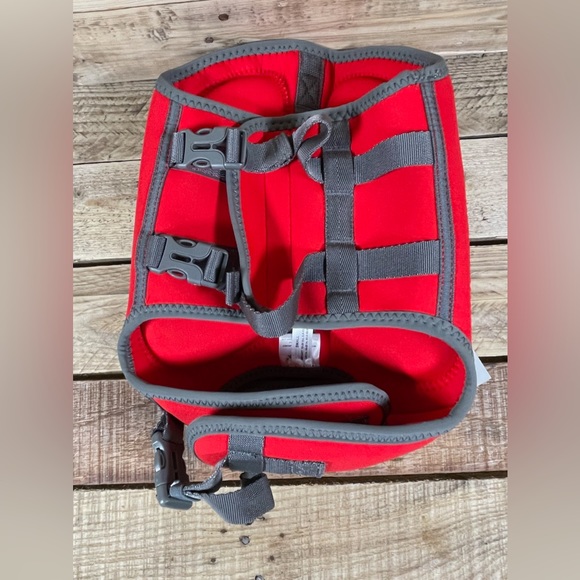 Frisco Dog Life Jacket Small 15-30 lb Neoprene Red Gray 16-20” Girth Water Float - Picture 7 of 13